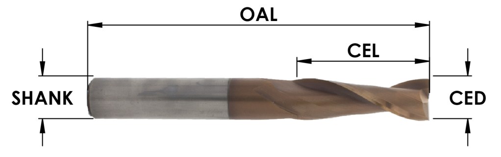 2 Flute Spiral Upcut MOAB Coated bit