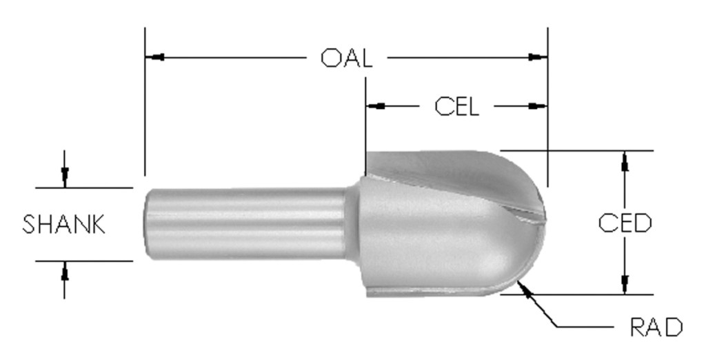 Carbide Tipped Core Box Bit, CNC Router Bit,