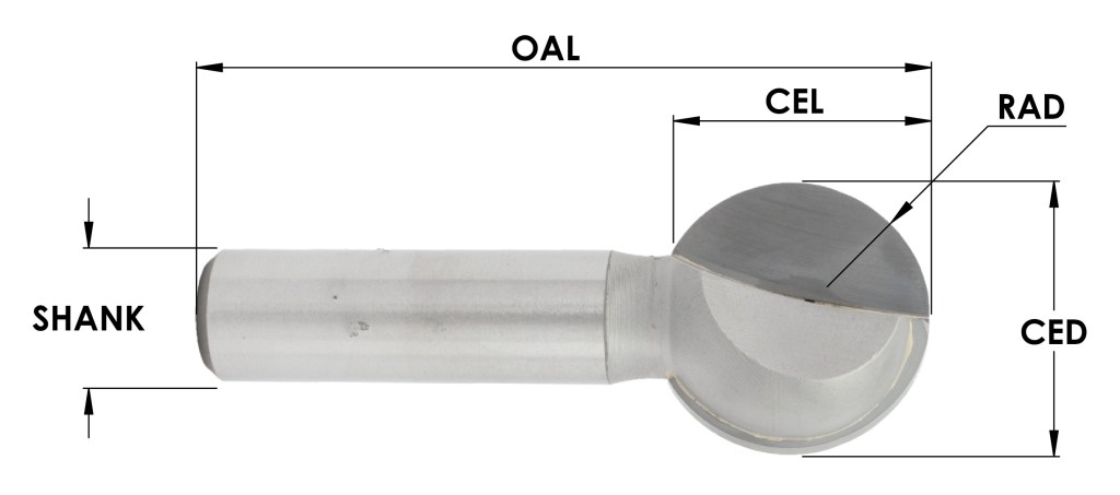 Carbide Tipped Ball End Bit, CNC Router Bit