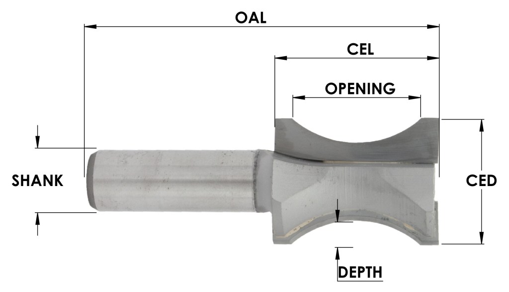 Carbide Tip Oval Edge Half Bull Nose Bit, CNC Router Bit