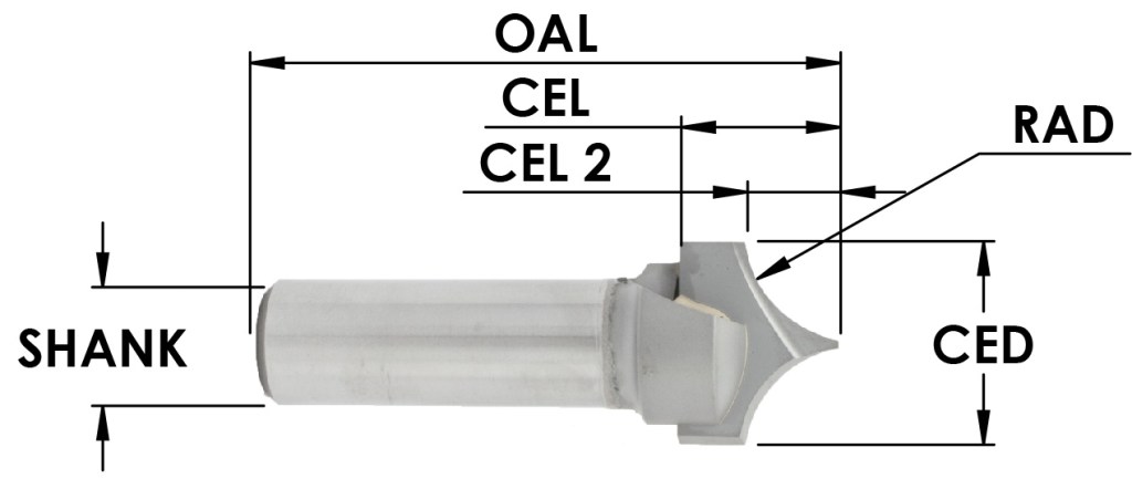 Point Cutting Roundover, Carbide Tipped Bits, CNC Router Bits