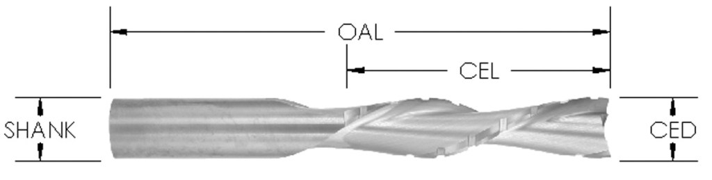 Chipbreaker Spiral Downcut Bit, 2 Flute, CNC Router Bit