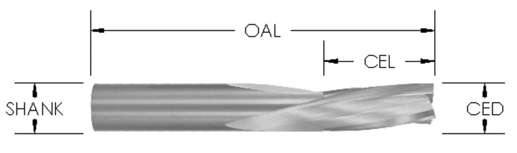 Solid Carbide Downcut Slow Spiral Bit, 3 Flute, CNC Router Bit