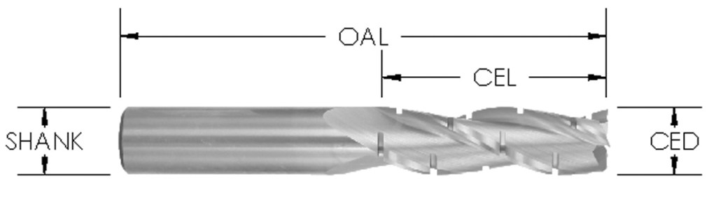 Solid Carbide Spiral Upcut, 3 Flute, Chipbreaker, CNC Router Bit