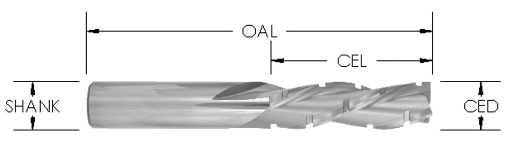 Chipbreaker Spiral Downcut Bit, 3 Flute,